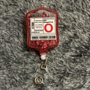Red Blood Bag Badge Reel